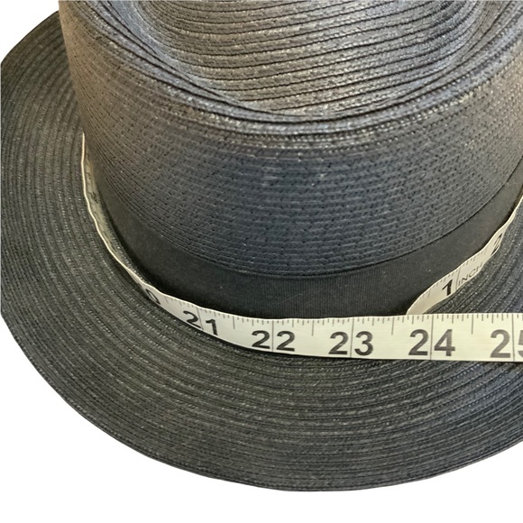 Milan Men’s Fedora Black Straw Hat Feather Meyer the Hatter New Orleans  size 7 - Picture 5 of 14